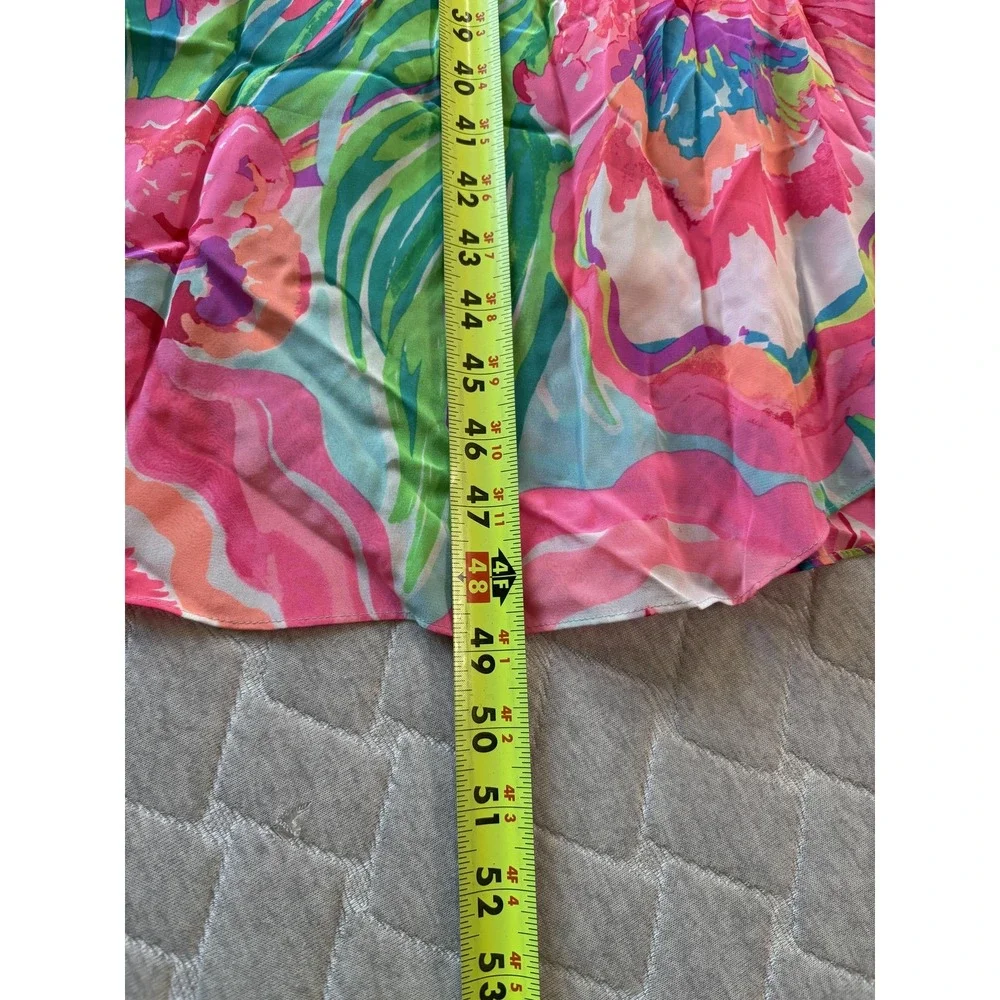 Lilly Pulitzer Dress Womens XS Multicolor Floral Silk Halter Maxi Beach Sundress - Picture 6 of 7